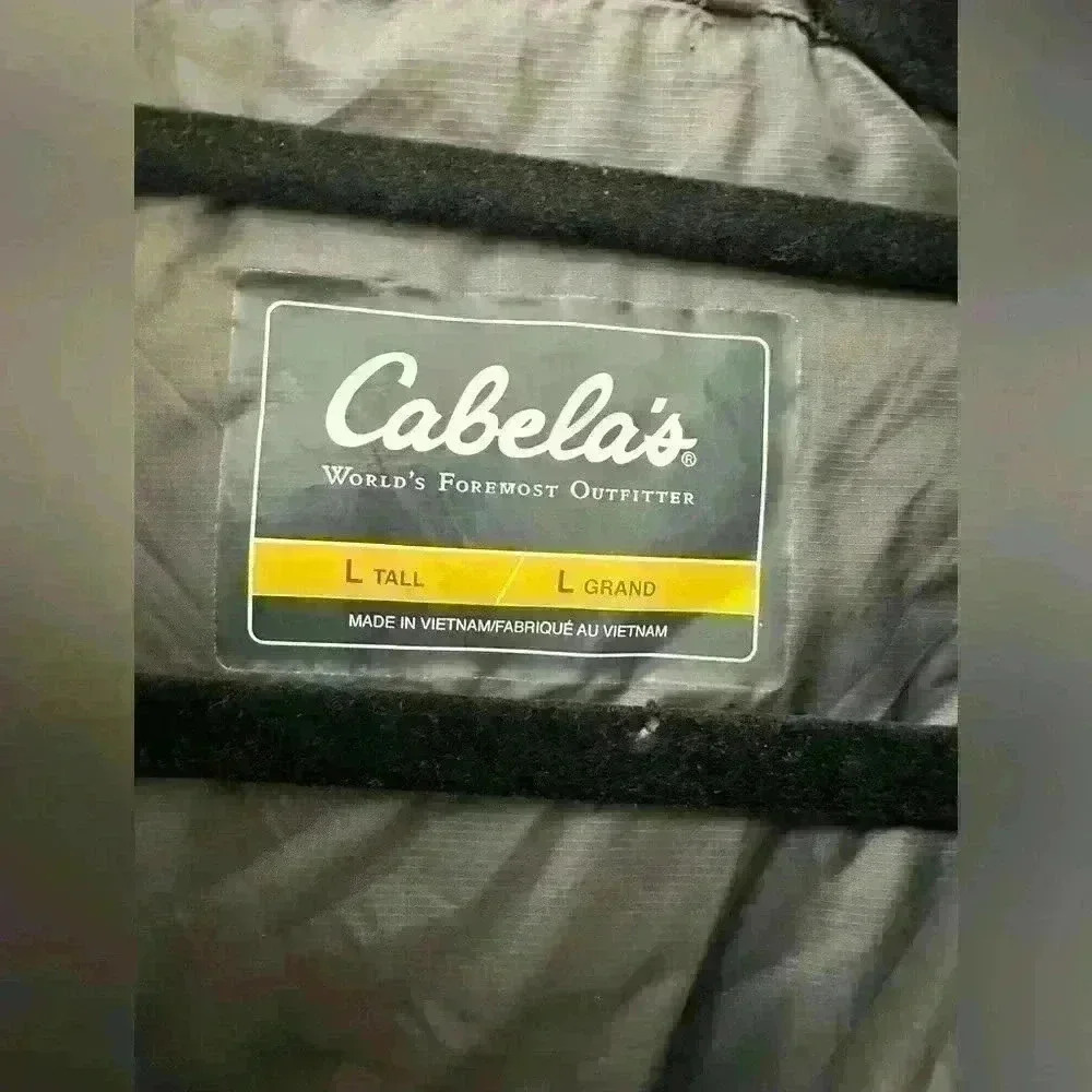 CABELAS Primaloft Jacket Gray With Green Accents Lightweight And Very Warm LT - Picture 3 of 6